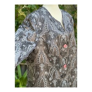Sag Harbour Satin Metallic Floral Jaquard Blazer Jacket Single Breast Volup 24W